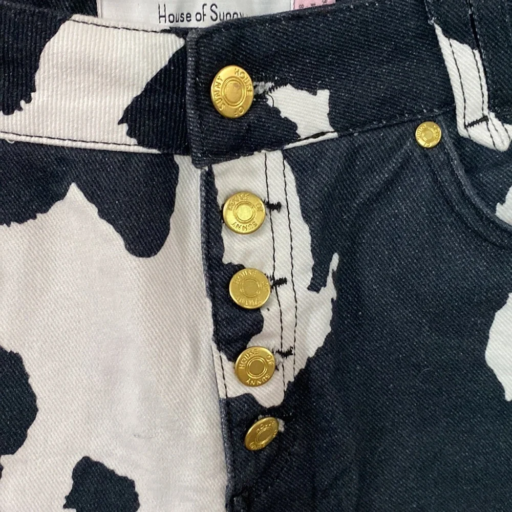 House of Sunny Jessie jeans in cow print size 4